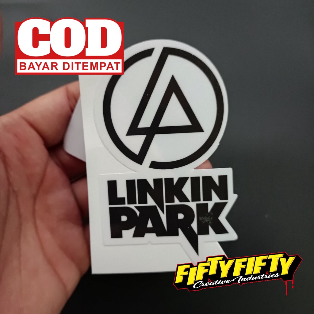 Stiker Print Cut LINKIN PARK Stiker Printing Laminasi Glossy Stiker Motor Mobil Helm Sudah Membentuk Pola Desain