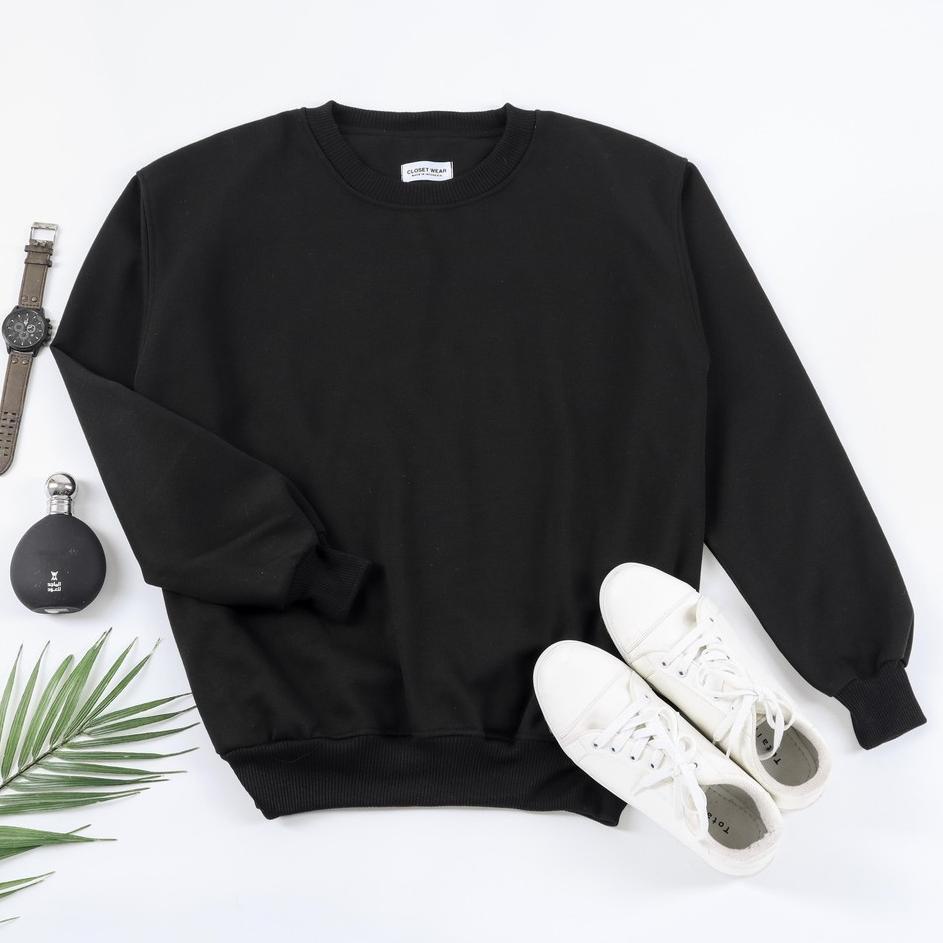 ✷ CLOSETWEAR BASIC SWEATER POLOS HITAM ✭