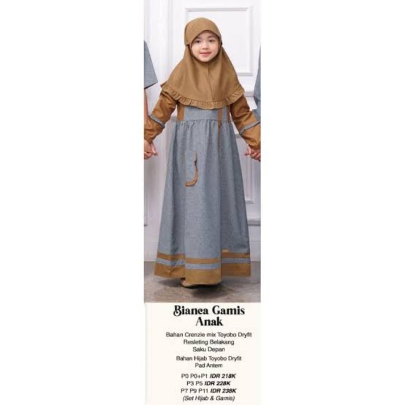 Bianca gamis anak grey