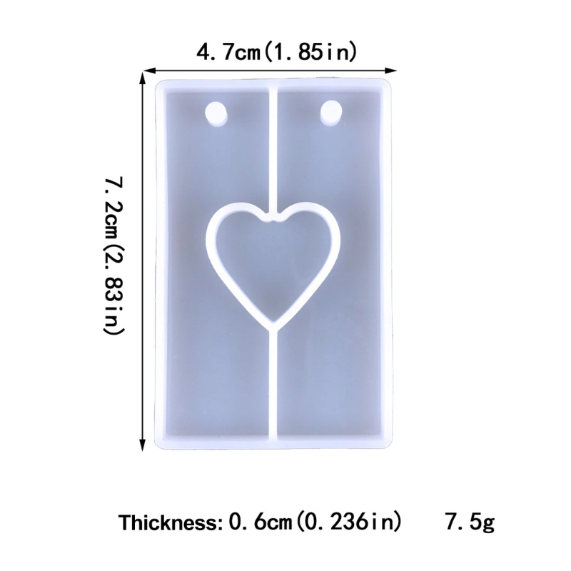 Siy DIY Perhiasan Casting Cetakan Valentines Silicone Mold Heart Resin Mold Keychain Pendant Silicone Mold Kristal Epoxy Mol