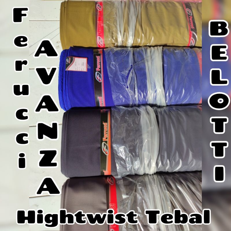 Kain bahan Hightwist tebal Ferucci/ Avanza/ Belloti/Aircool Seragam kantor/ Seragam dinas/ Seragam k