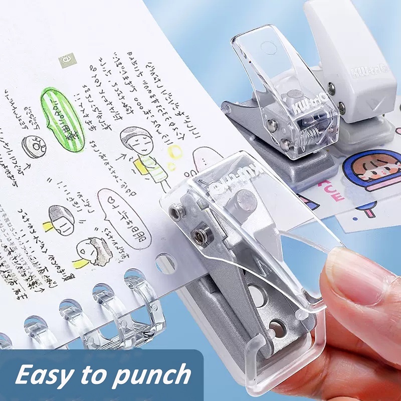 Mini Lucu Single Hole Paper Puncher Round Paper Cutter Card DIY Kertas Potong Aksesoris Circle Papers Craft Hole Punching Alat Pelubang Pelubang Alat Tulis Portable Kantor Sekolah Pengikat