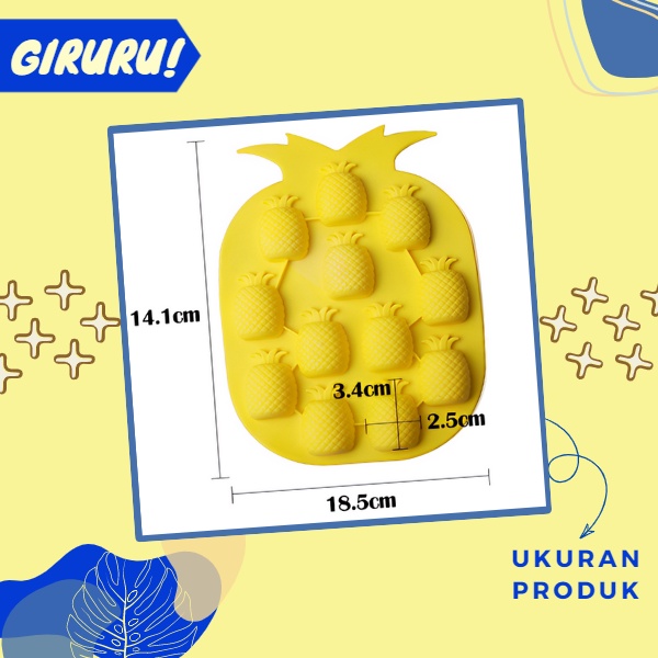 Cetakan Silikon Motif Nanas / Cetakan Coklat, Jelly, Kue, Pudding / Cetakan Silikon Pineapple / Cetakan Silikon Tahan Panas &amp; Anti Lengket / Chocolate Silicone Mold / Cake Mold / Chocolate Mold / Cetakan Silikon / Silicone Mold / Cetakan Coklat / Baking