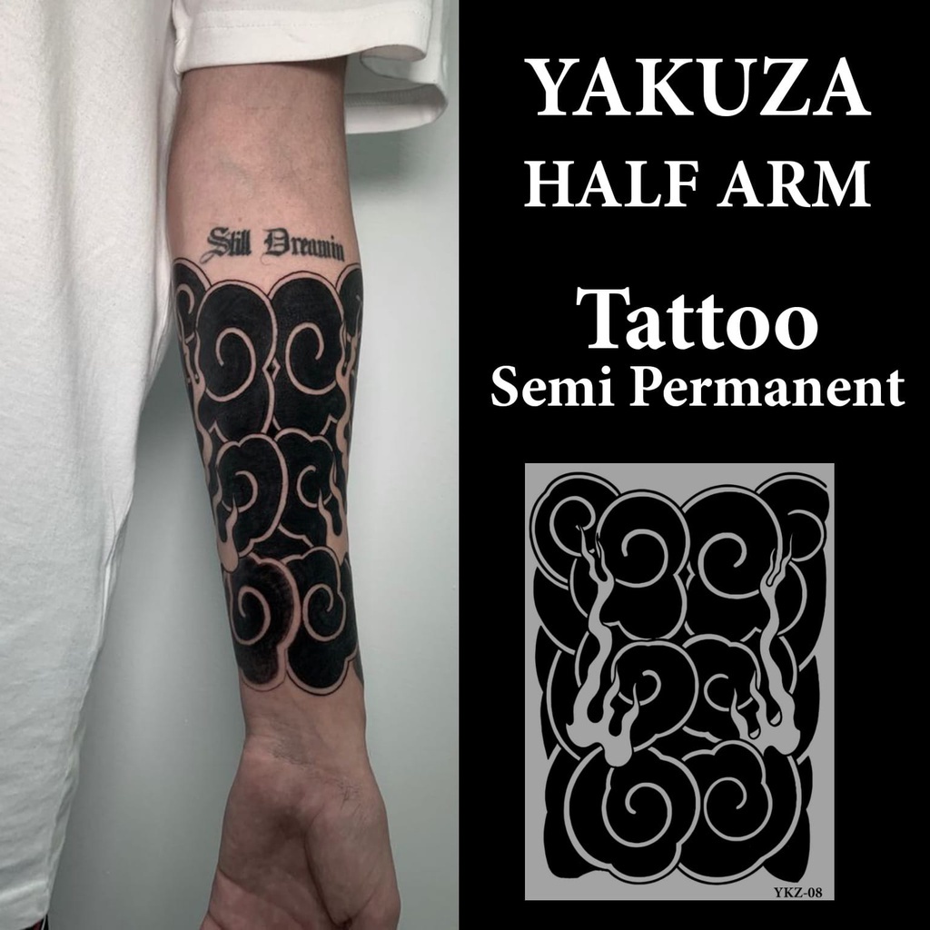 HM-Tato semi permanen Half Arm anti air 17X24CM Seri Yakuza YKZ-08