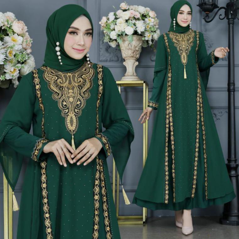 Terlaris GAMIS ABAYA TURKEY BORDIR ALEXA 4 WARNA MEWAH