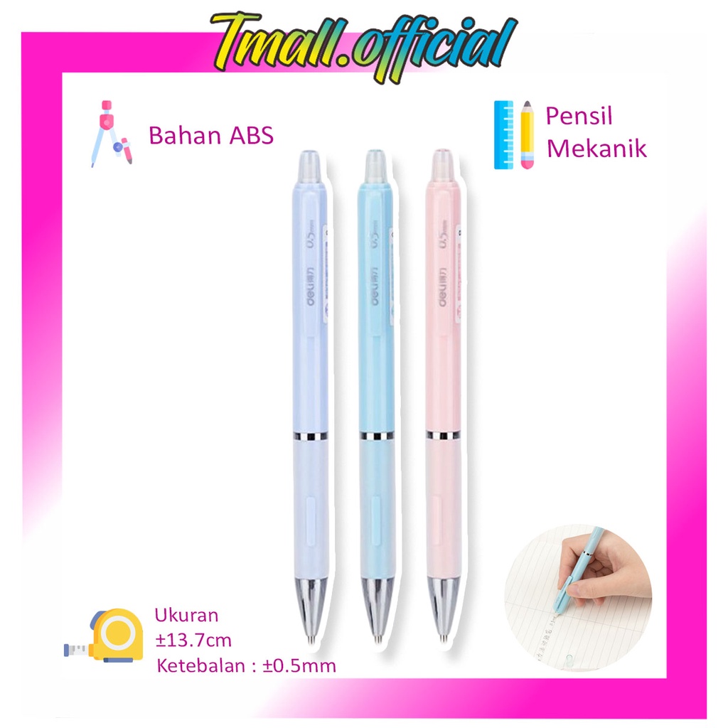 

❄ TMALL ❄ Propelling Pencil Pensil Mekanik Cetek Tip 0.5 mm Dilengkapi Klip S011