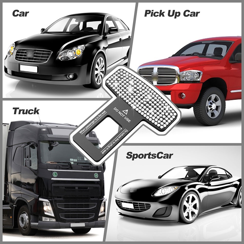2 PCS Bertabur Berlian Sabuk Pengaman Mobil Gesper Klip Sabuk Pengaman Gesper Klip Bling Dekorasi Safety Belt Stopper Berlian Imitasi Dekorasi Colokan Aksesoris Interior Mobil