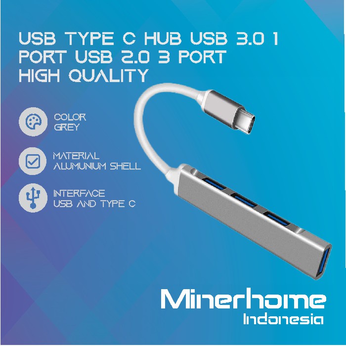 USB Type C Hub USB 3.0 1 port USB 2.0 3 Port High Quality