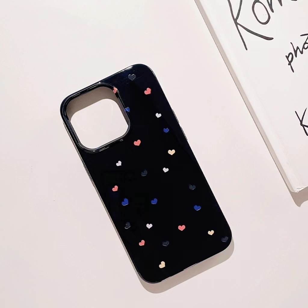 IPHONE Ins Pola Hati Cocok Untuk Iphone14 14pro 14plus 13 13mini 13pro 13prm iPhone12 7Plus 8Plus Xr XS 13 12mini Pro Max Empat Sudut Casing Ponsel Tahan Guncangan