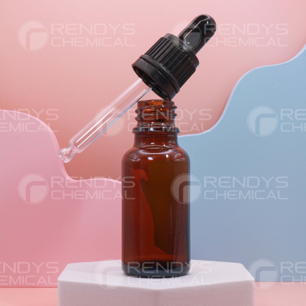 Botol Pipet Kaca Amber Tutup Hitam 20mL / Glass Bottle Pipette 20 mL - Coklat