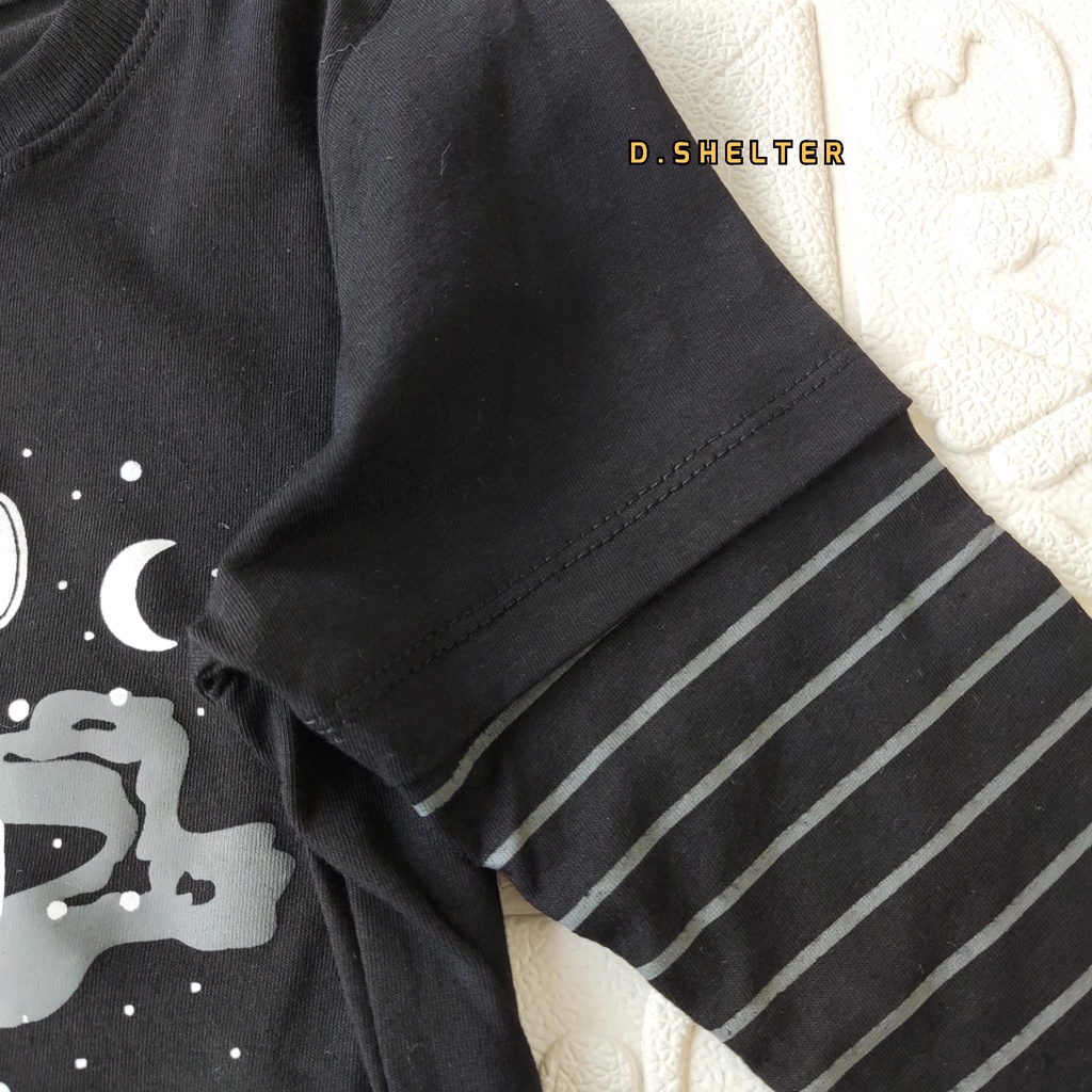 KAOS ANAK TANGAN PANJANG HITAM MOON COFFEE / D.SHELTER