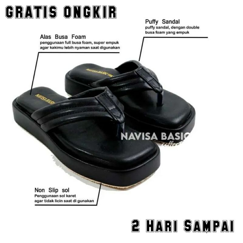 Sandal Wanita Jepit Wedges Empuk Kekinian Terbaru 2023