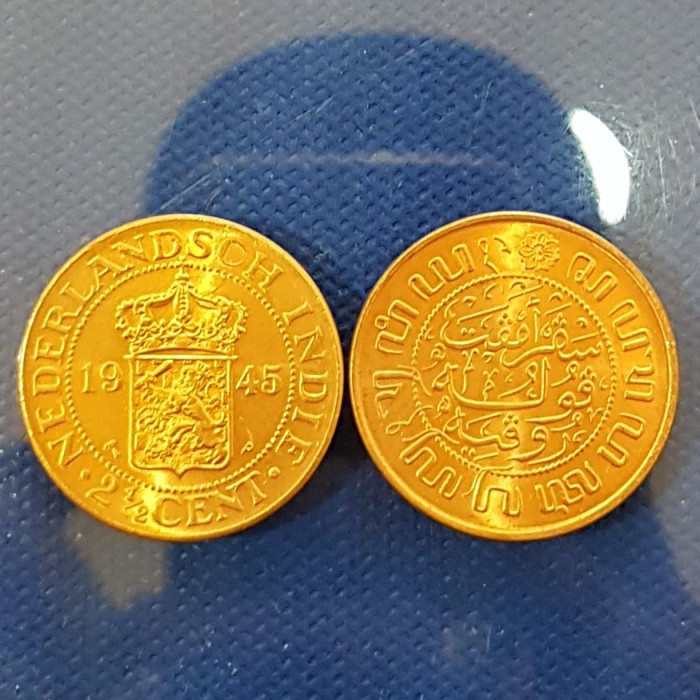 UP089 KOIN KUNO 2.5 CENT NEDERLAN INDIE 1945 UANG LAMA KOIN KOLEKSI