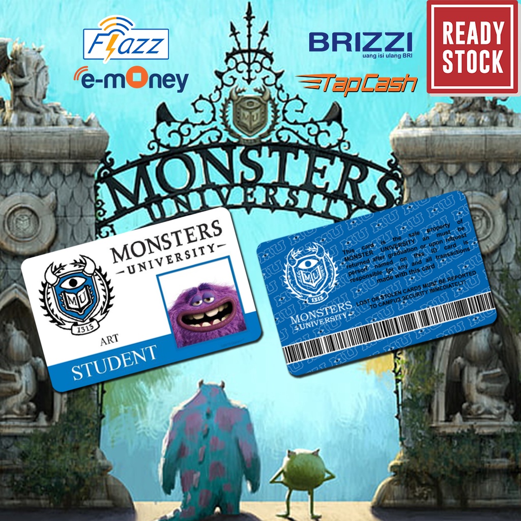 Emoney mandiri flazz bca gen 2 brizzi tapcash custom MONSTER UNIVERSITY kartu e toll free edit 1 sisi atau 2 sisi cocok untuk komunitas dan souvenir