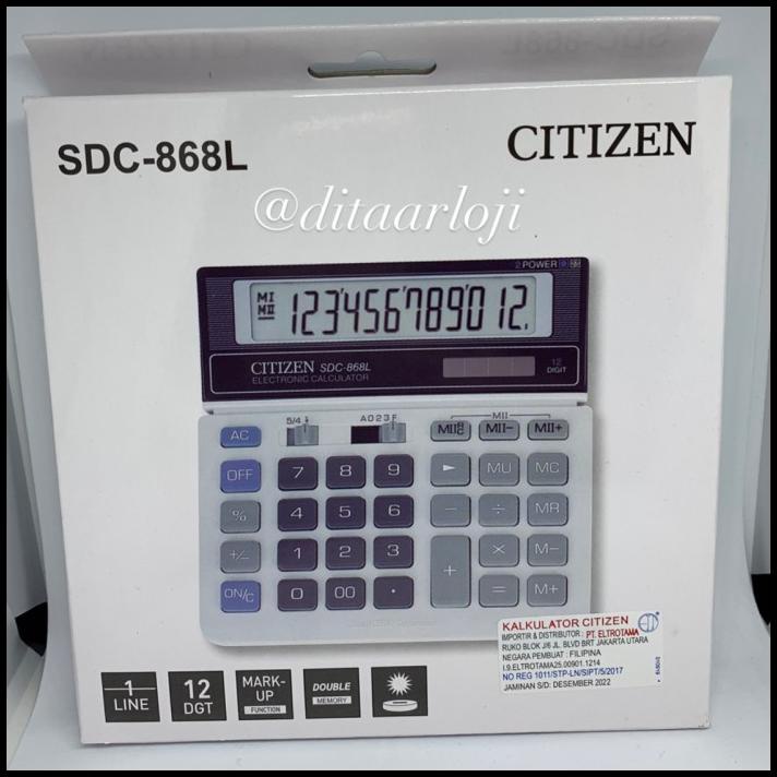 

Jual Kalkulator Citizen Sdc 868L Original Garansi Resmi