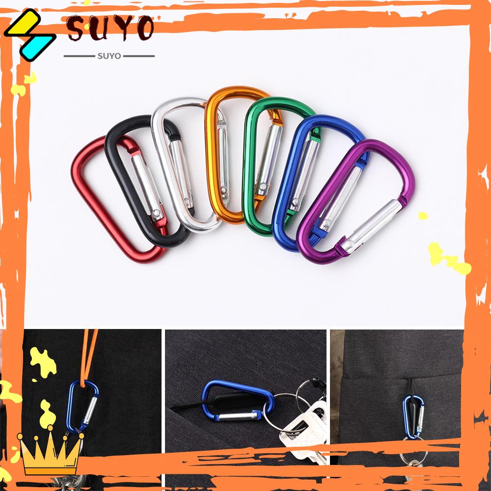 Suyo 5/10pcs Gesper Panjat Kualitas Tinggi Peralatan 7-warna Carabiner Paduan Aluminium