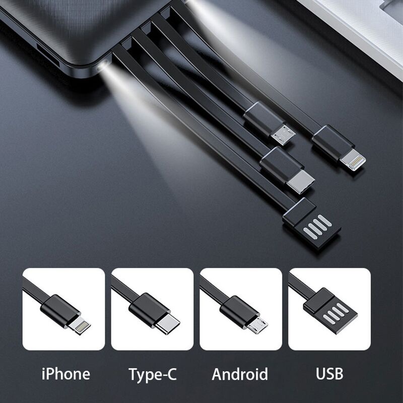 Powerbank 20000 mah 10000 mAh Power Bank Fast Charging Murah Mini LCD with Kabel Data lightning Type C Micro USB Mi murah