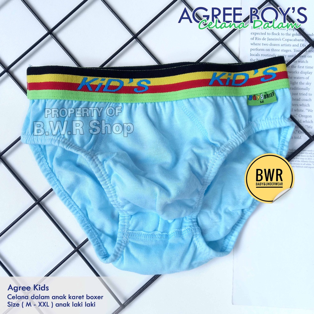 [ 3pc ] CD Agree Boys AG200 Mika | Celana Dalam Anak Laki Laki Karet Boxer - Bwr