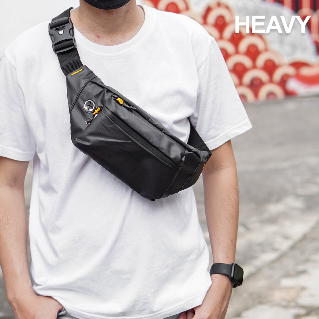 Heavy Official Shop - Tas waistbag heavy tahan air pnck-1038 | Black - tas pinggang pria heavy