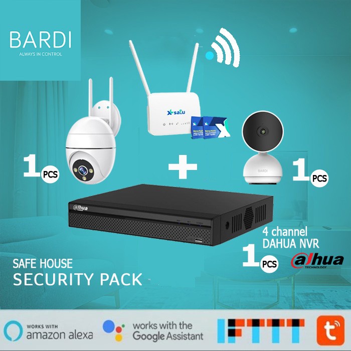 Paket Bundling Security Pack 1+1 Bardi IPCamera+NVR Dahua 4Channel