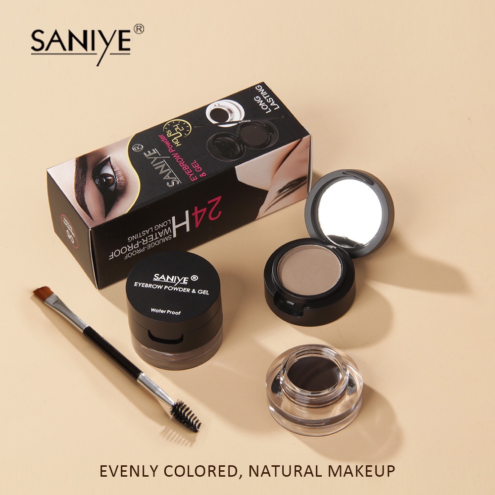 [100%ORIGINAL] ORI SANIYE Eyebrow Gel 2in1 Eyebrow Powder Eyebrow Cream Pomade Alis Bedak Alis Gel Alis 3D Korean Eyebrow