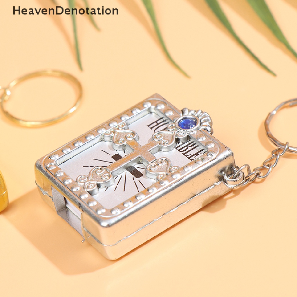 [HeavenDenotation] Gantungan Kunci Kitab Suci Mini Religi Kristen Jesus Cross Keychain Hadiah Doa HDV