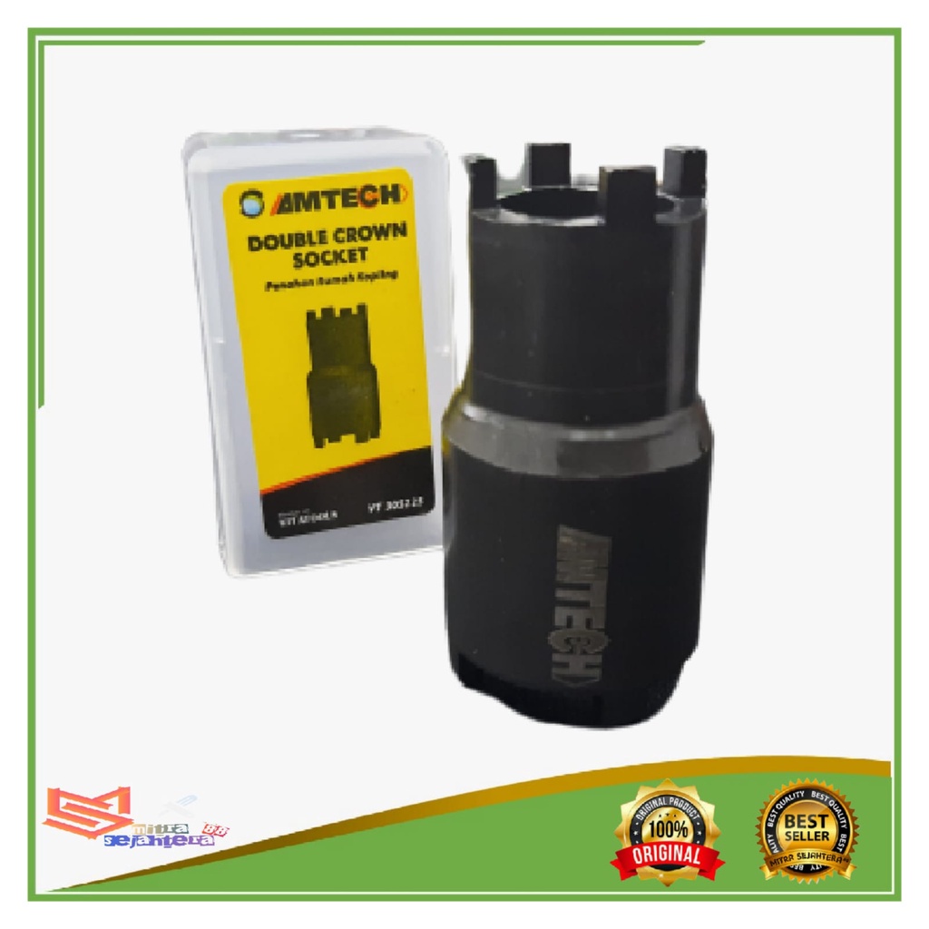 PAKET!! 2 ITEM - KUNCI MAHKOTA + GAGANG SHOCK ( L ) - Double Crown Socket Kunci Mahkota Kunci Kopling AMTECH