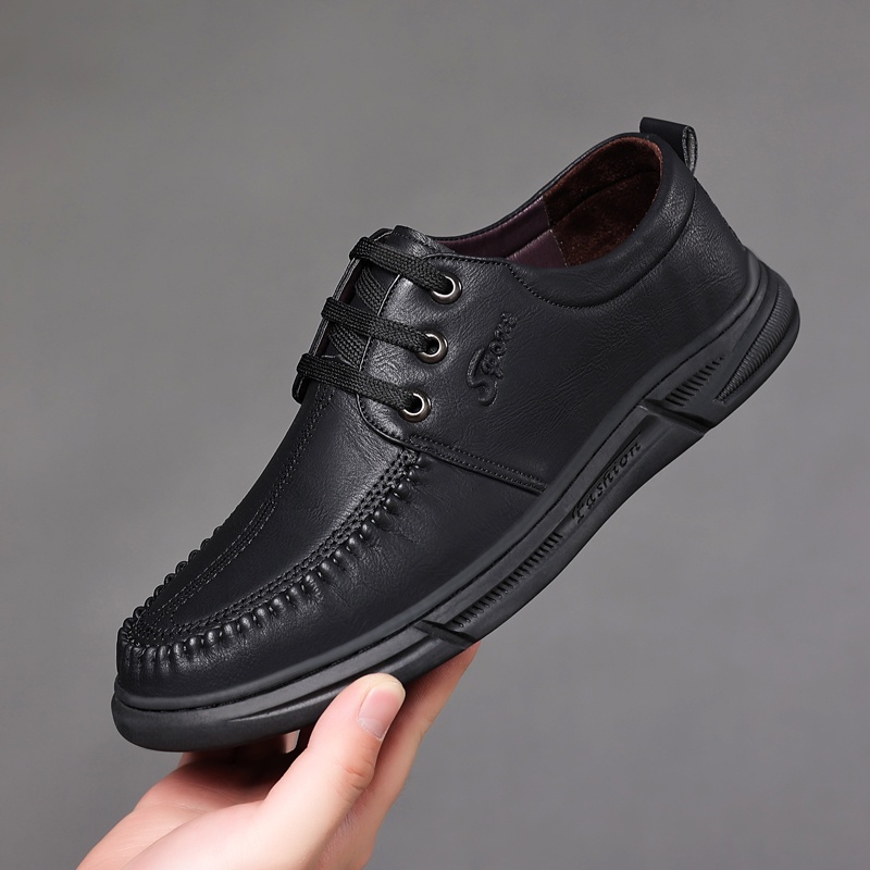 Import Santai Resmi Formal Sepatu Pantofel Pria Tali Pendek Full Black Polos Kerja Kantor Cowok Dewasa Ringan Lentur Kuliah 258