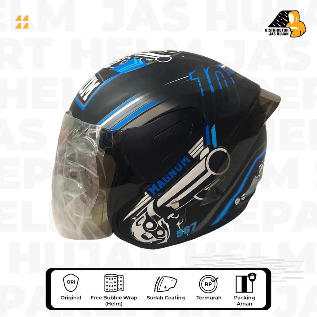 Helm Mvstar Windtail Sport Magnum Blue Doff