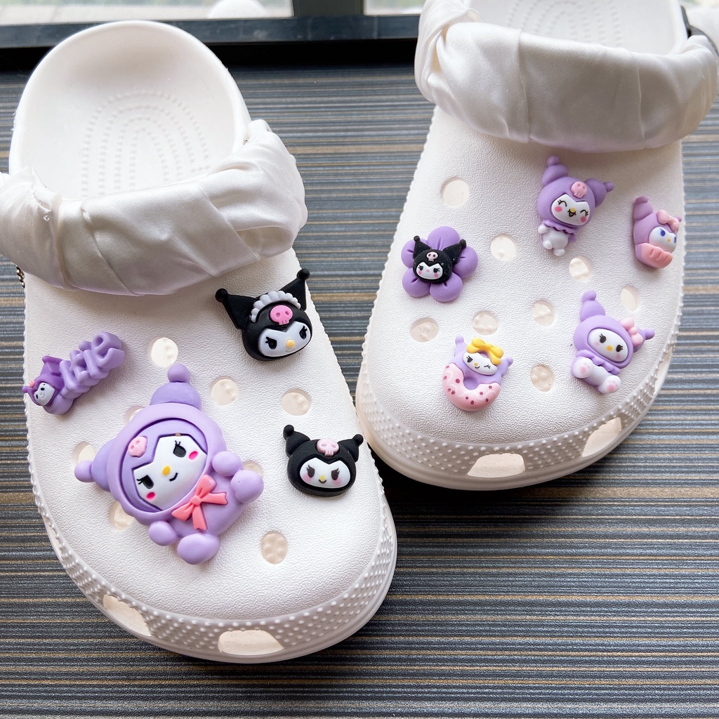 @shinydiy 9pcs My Melody Kuromi Crocs Jibbitz Shoes Charm Sandal Aksesoris Sepatu Hias【asesoris wanita｜crocs jibbitz】