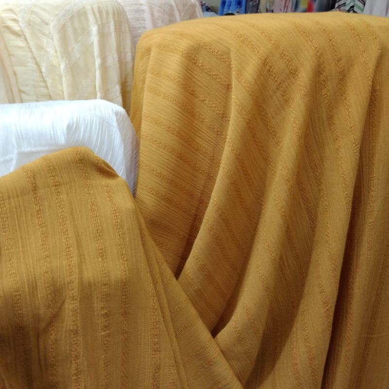 katun rayon crinkle doby bordir - rayon doby bordir - kain meteran (harga permeter)