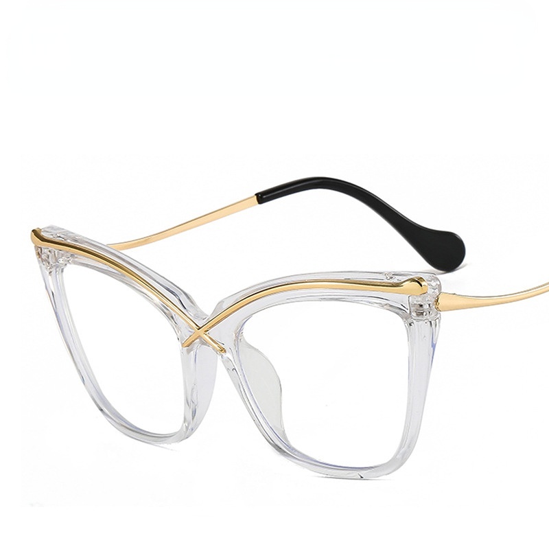 Tr90 Kacamata Cat Eye Anti Radiasi Untuk Wanita Pria Kacamata Aesthetic Lensa Yang Dapat Diganti Frame Kacamata Retro Eropa