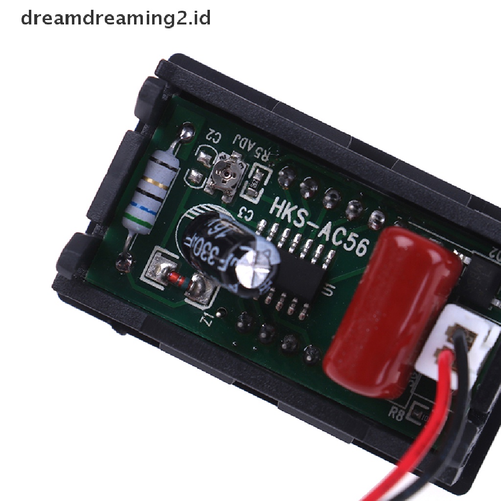 (dream) Ac 70-500V digital voltmeter LED display 2kabel volt Pengukur Tes Tegangan.