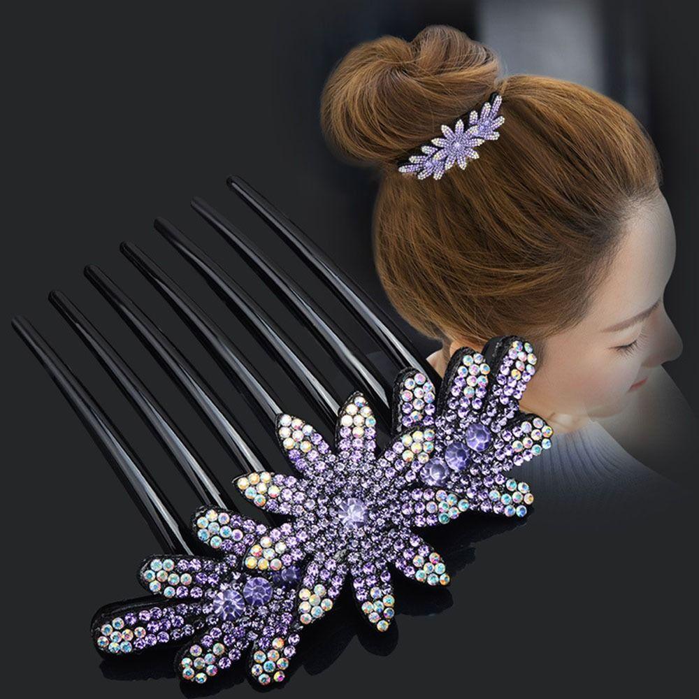 Augustina Bunga Sisir Rambut Hiasan Kepala Retro Pengantin Aksesoris Rambut Pengantin Pernikahan Hair Curler Berlian Gaya Korea Hair Clip
