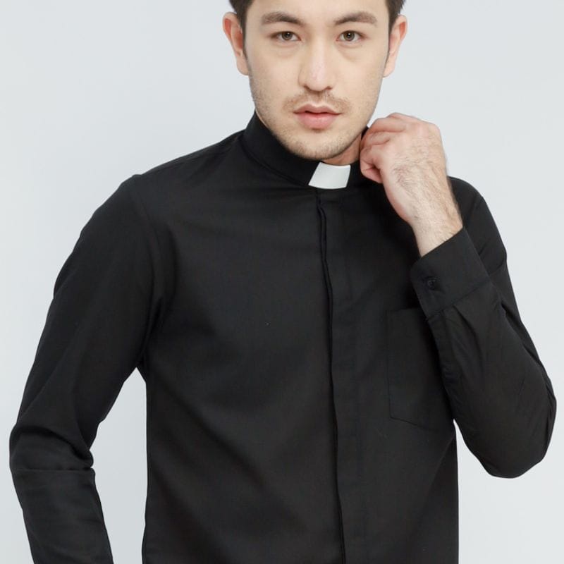 Pendeta - Kemeja Collar Abu Tua - Toyobo - Jos Miracle Bandung - Miracle - JMB