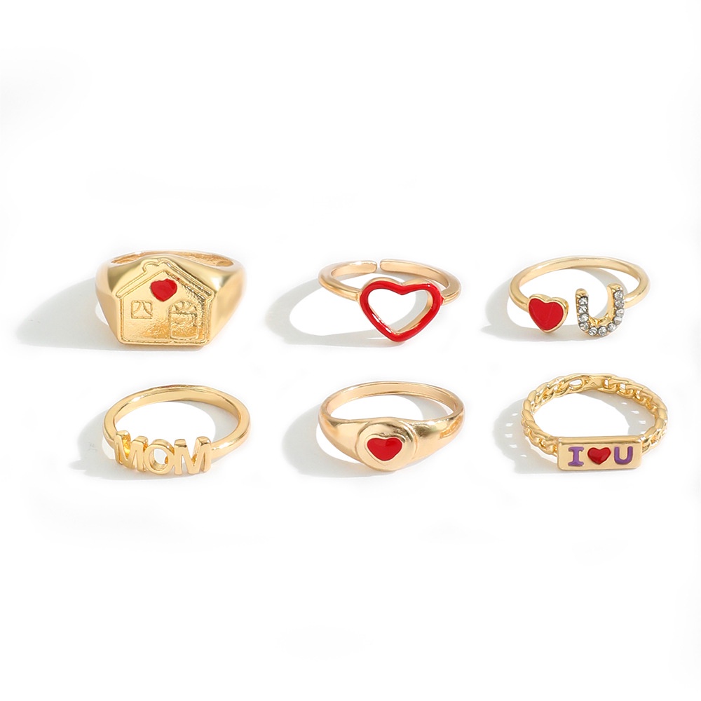 Liburan Ibu Kreatif Berlian Cinta I Love You Set Cincin Peach Hati Cincin Hadiah Hari Ibu