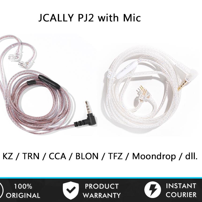 ✾ Kabel KZ Jcally PJ2 Silver Cable with Mic Kabel KZ CCA ZS3 ZS5 ZSA ZSN PRO ZST ZSX ZS10 PRO ZST PR