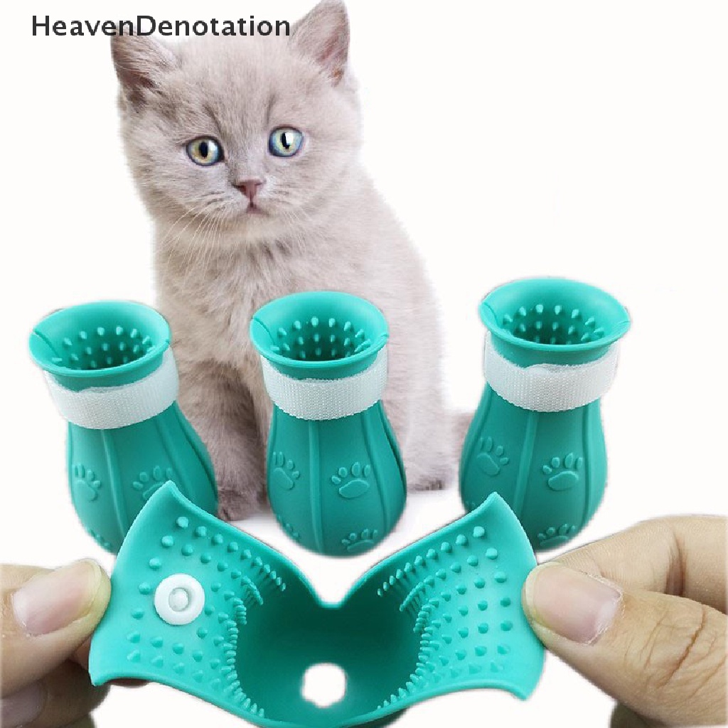 [HeavenDenotation] Penutup Kaki Kucing pet anti Gores Dan Gigit silicone cover pet Mandi paw cover HDV