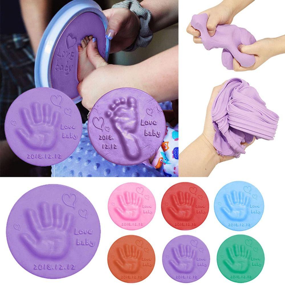 Suyo 5Pcs Newborn Bayi Handprint Jejak Casting Handmade Plastisitas Impresif Kenang Kenangan Anak Kaki Cetak Lumpur Tanah Liat Berbulu