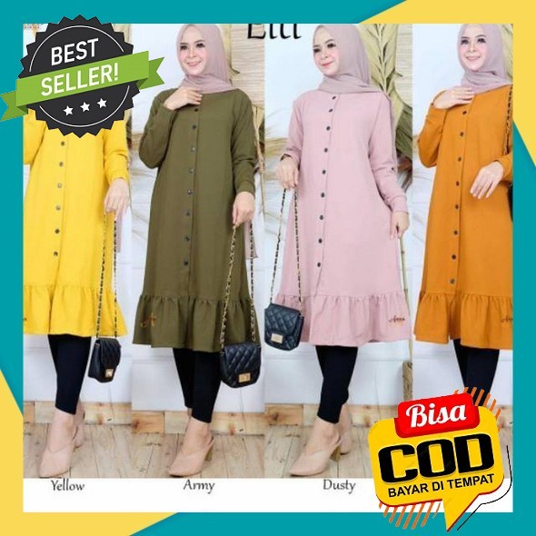 Tunik Wanita Terbaru Kekinian Ori Kamari Katun Armani Silk Premium / Tunik Kemeja Wanita Jumbo Baju 