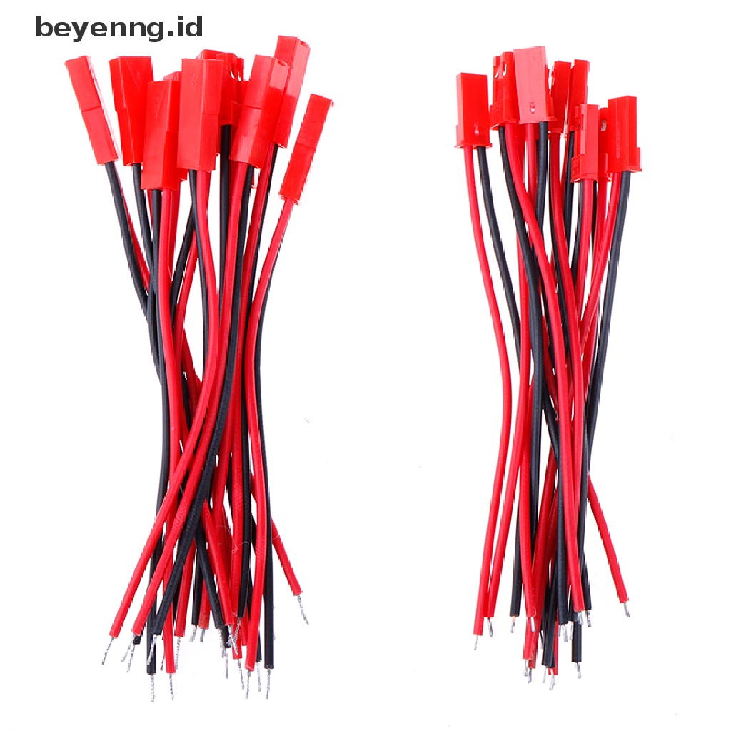 Beyen 20pcs Konektor 2pin male female jst plug Kabel 22kawat awg Untuk rc ID