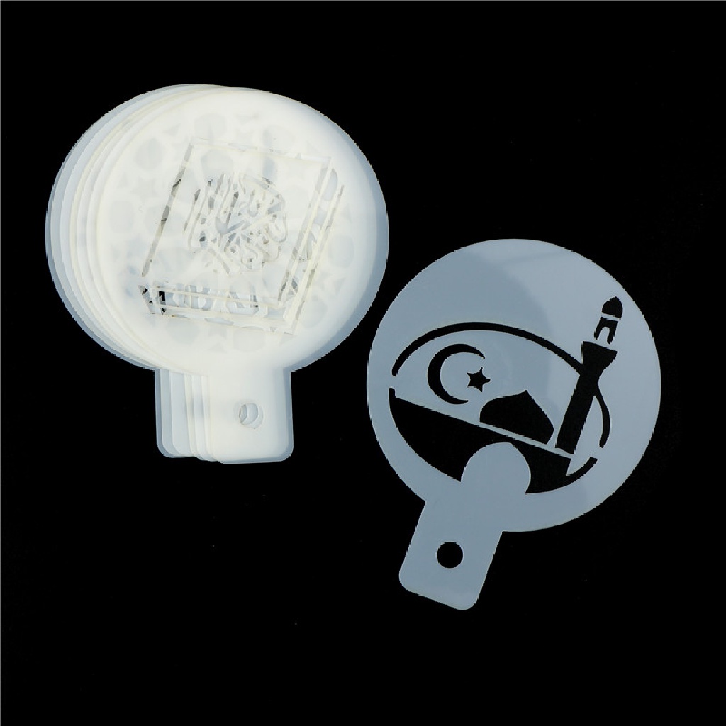 # Baju Lebaran # 8pcs/set Stensil Kue Desain Ramadhan Eid Mubarak Masjid~