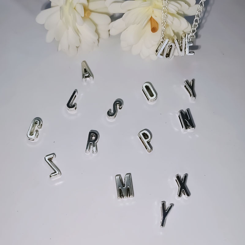 Gelang Huruf Inisial Klasik Wanita Simple26Gelang Rantai Alfabet Warna Silver Untuk Wanita Perhiasanhadiah