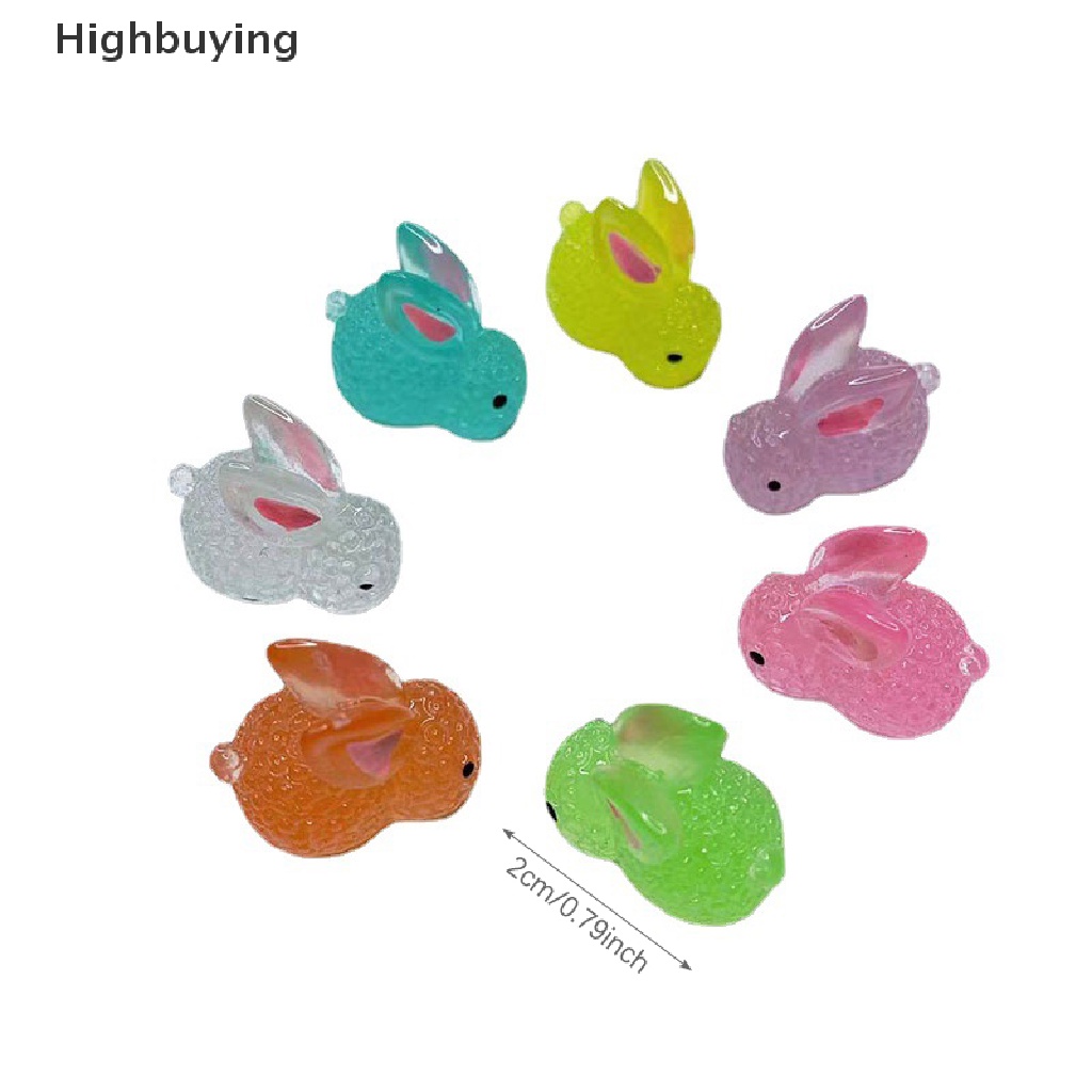 Hbid 5pcs Noctilucent Rabbit Botol Es Dekorasi Kreatif Figure Ornamen Miniatur Kerajinan DIY Aksesoris Glory