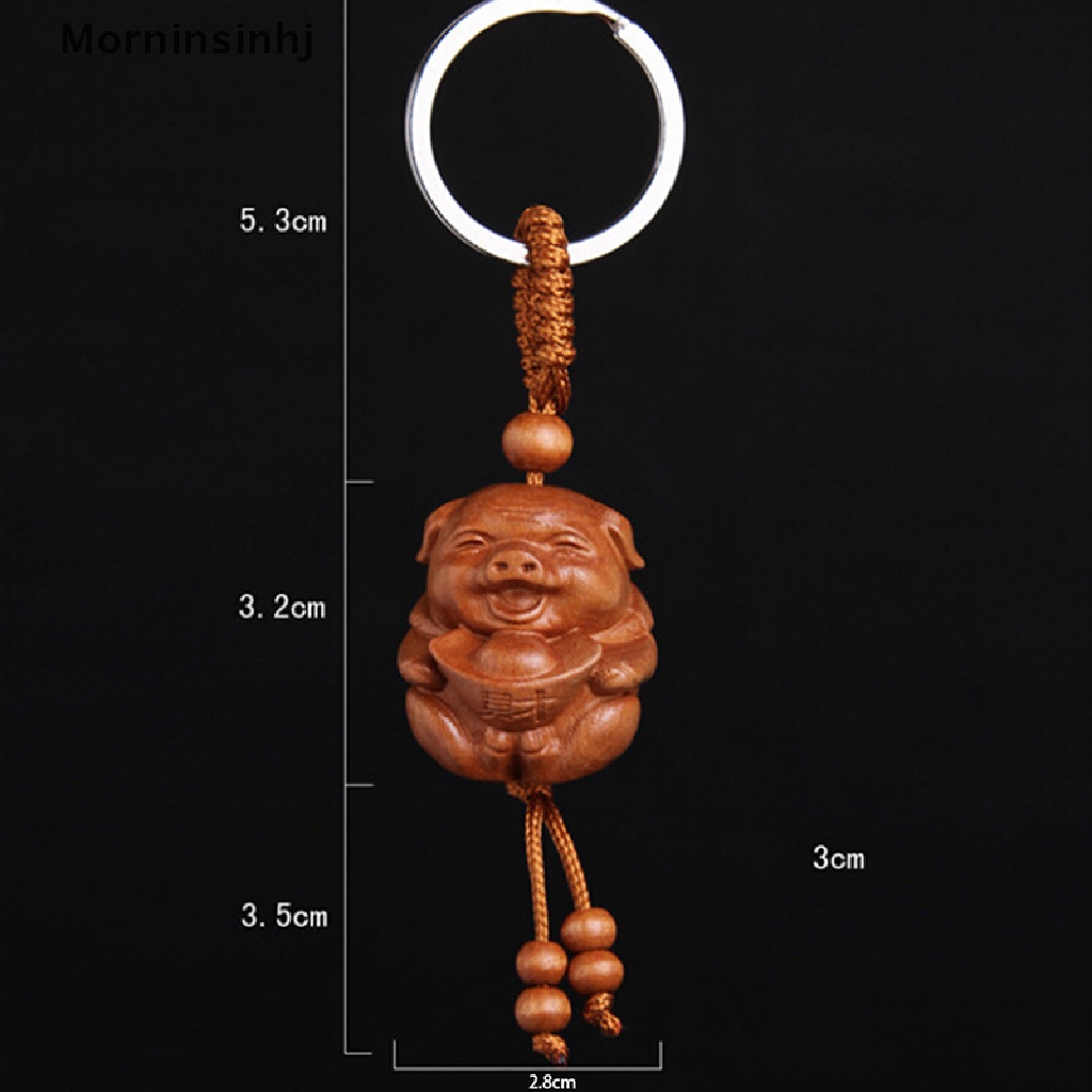 Mornin Pig of Year Ukir Liontin Gantungan Kunci Key Ring Chain Perhiasan Hadiah Beruntung id