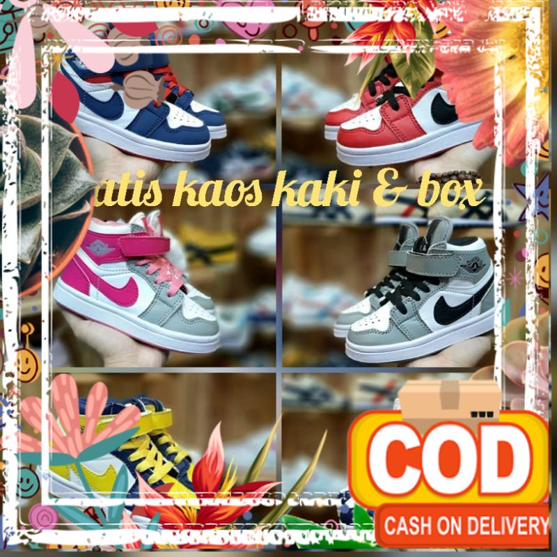Sepatu Anak Laki Laki Perempuan Nike Air Jordan Anak Sepatu Sneaker Kasual Anak Cowo Cewe / kanak ka