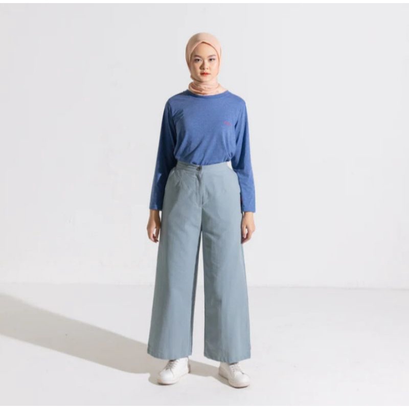 Celana Kulot bahan linen dauky Palazzo linen dauky