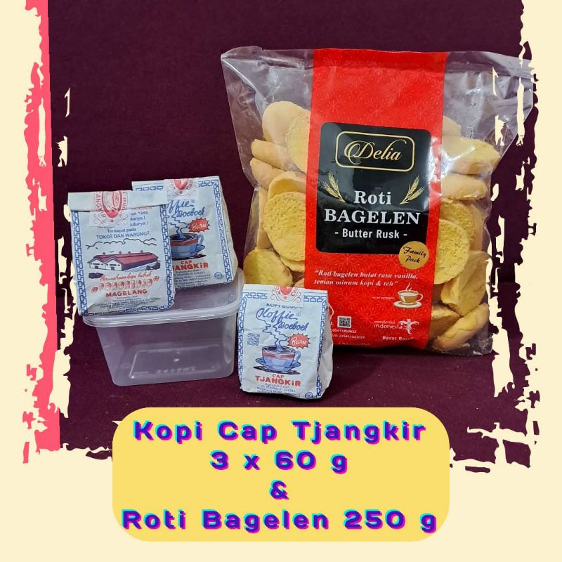 

Paket 1 box kopi @ 50 g x 3 & Roti Bagelen 250 g