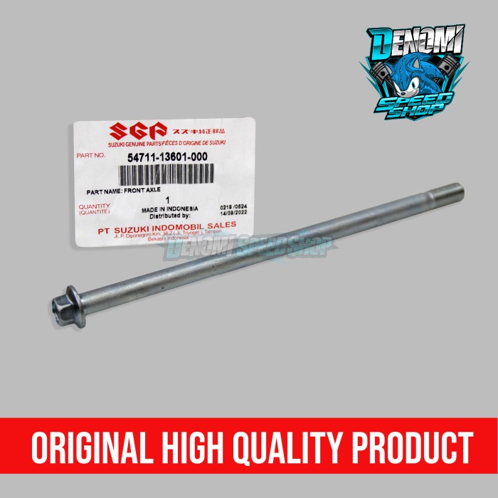 Baut dan Mur As Roda Depan Suzuki Satria 2 Tak Hiu Lumba Original SGP
