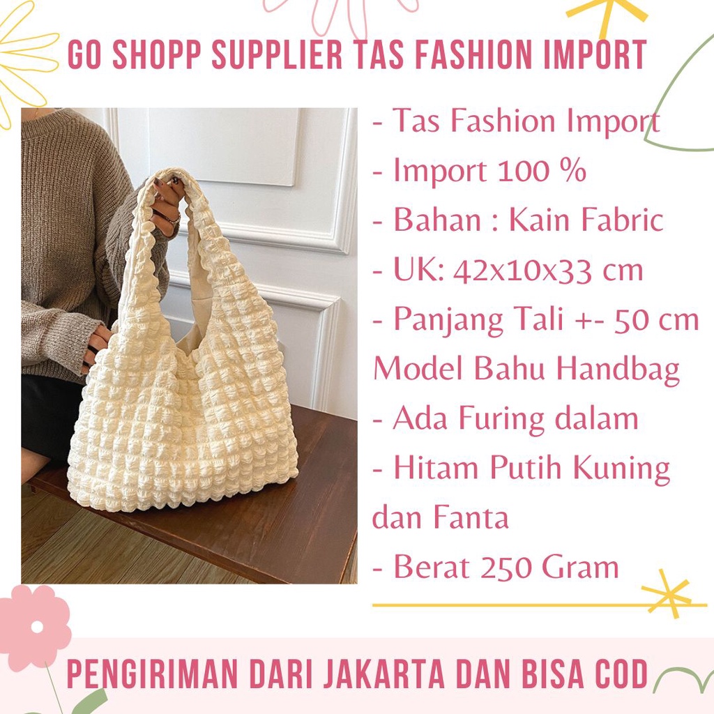 Tas Bahu Tote Bag Aesthetic Wanita Import Fashion Korea Terbaru - Tas Selempang Bahu Kekinian TG13